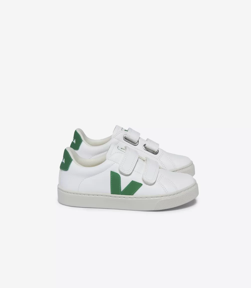 Kids VEJA Esplar<ESPLAR LEATHER WHITE EMERAUDE